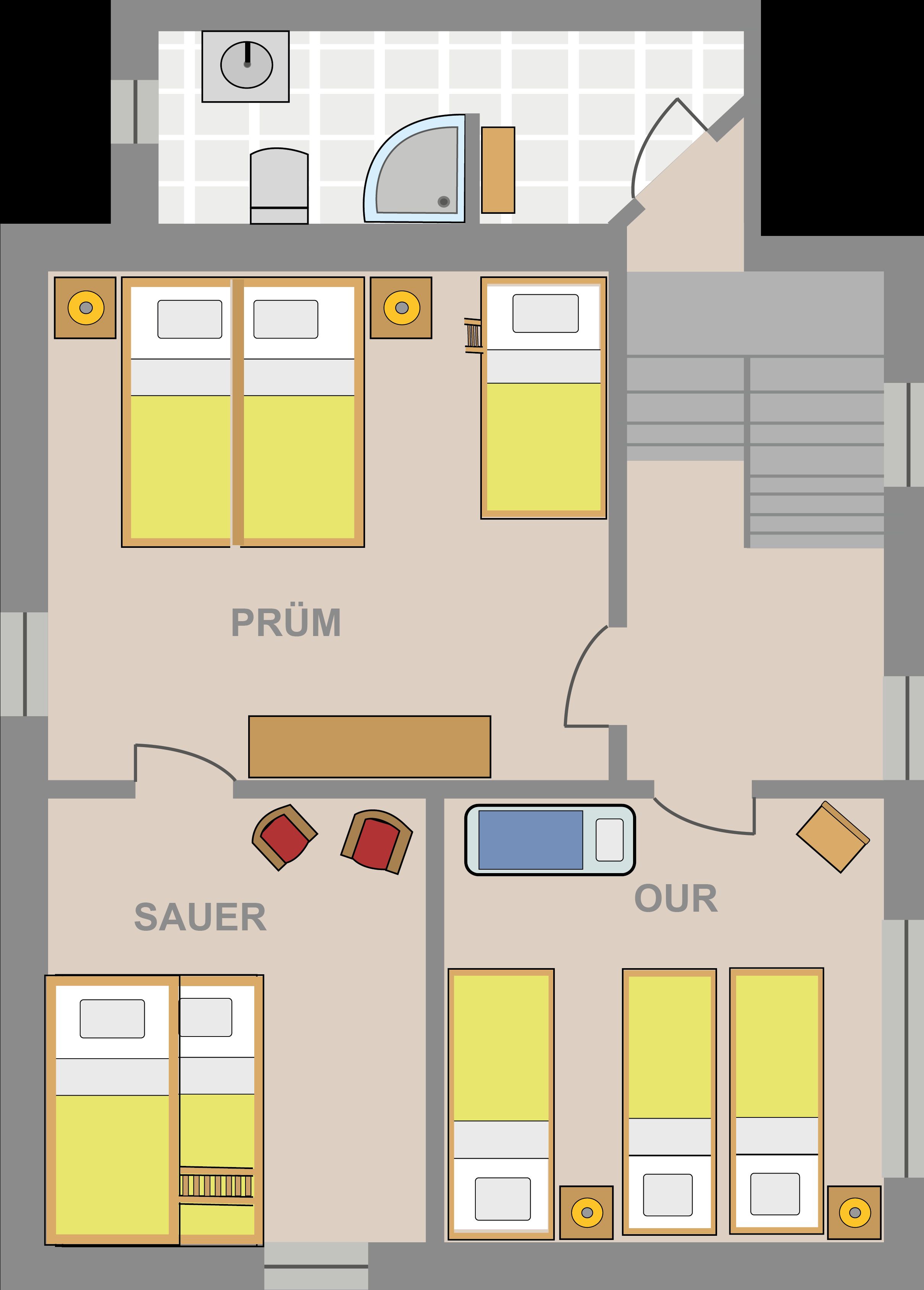 Ferienhaus Engelsdorf - Grundriss Haupthaus EG