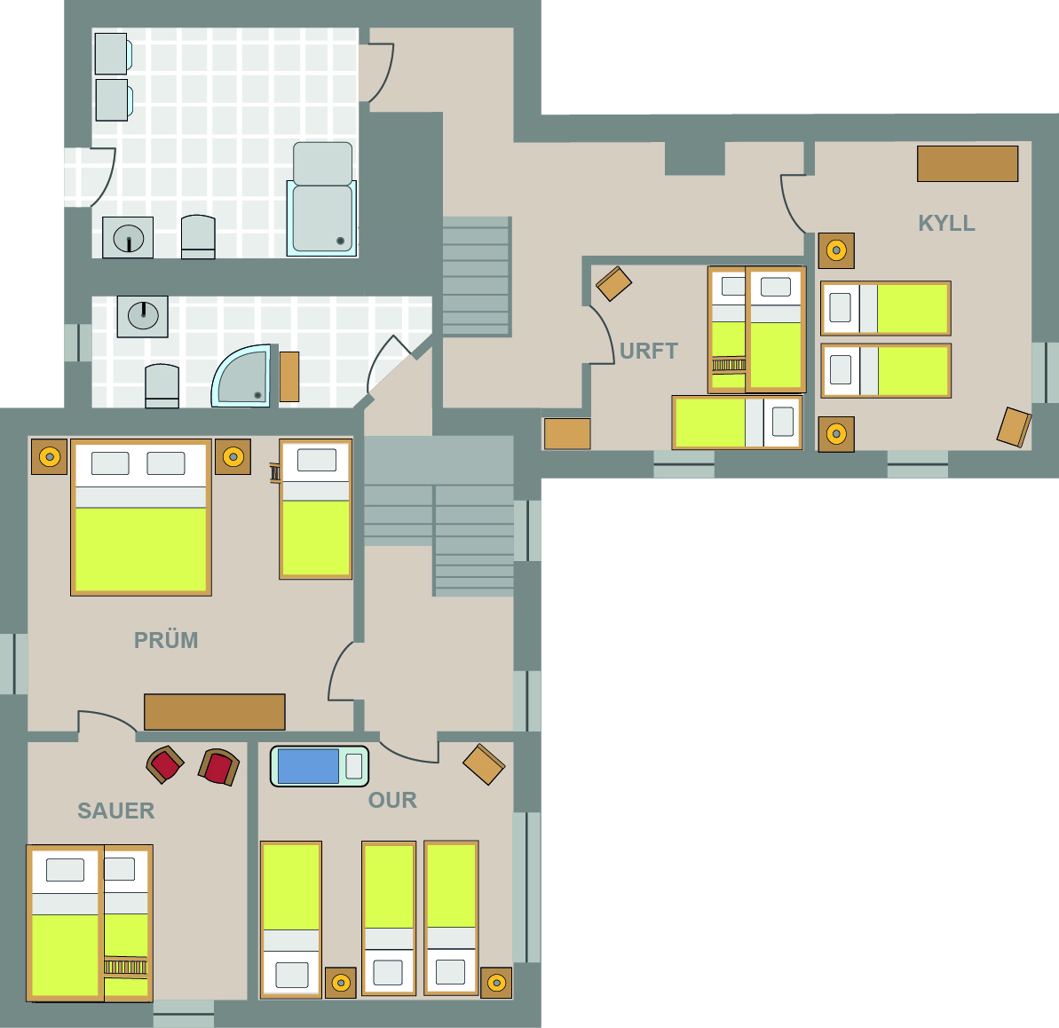Ferienhaus Engelsdorf Grundriss Obergeschoss