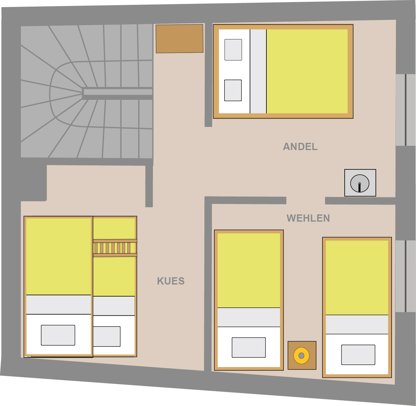 Grundriss des Ferienhauses Moselfels Dachgeschoss