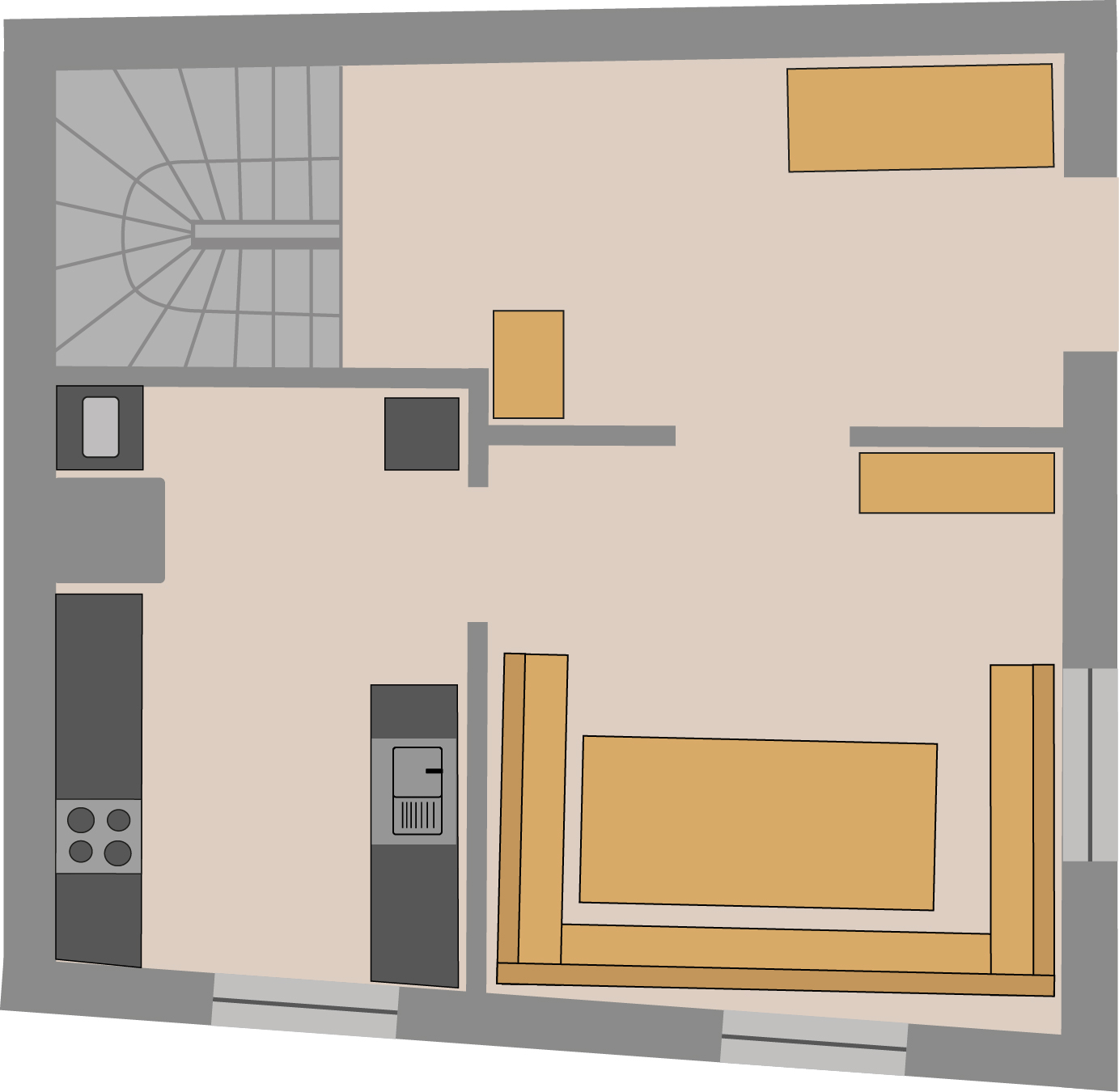 Grundriss des Ferienhauses Moselfels Erdgeschoss Grundriss des Ferienhauses Moselfels Erdgeschoss