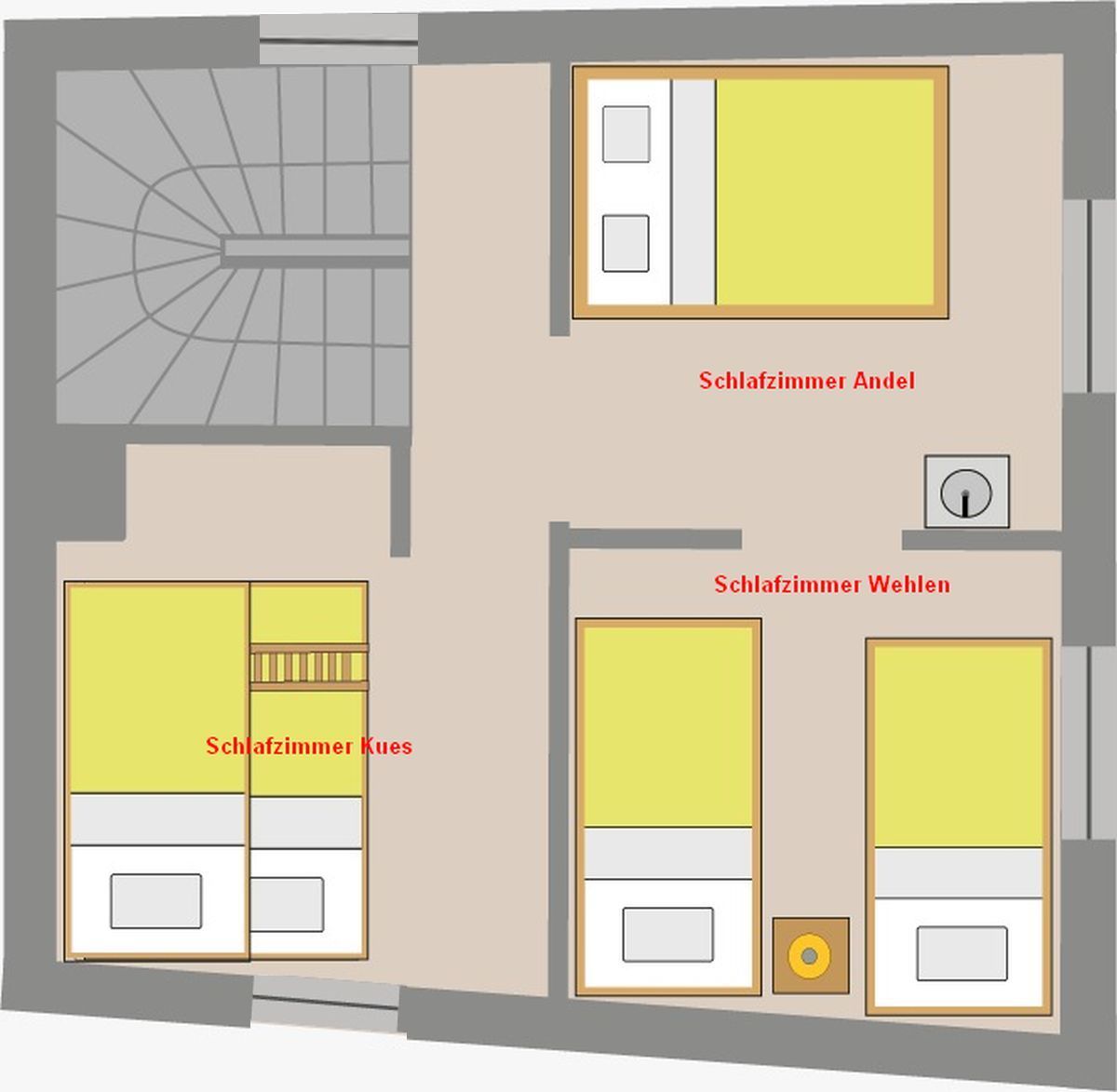 Grundriss des Ferienhauses Moselfels Dachgeschoss