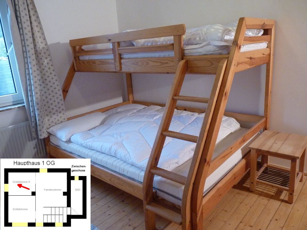Das Schlafzimmer Sauer mit Hochbett des Ferienhaus Engelsdorf Eifel
