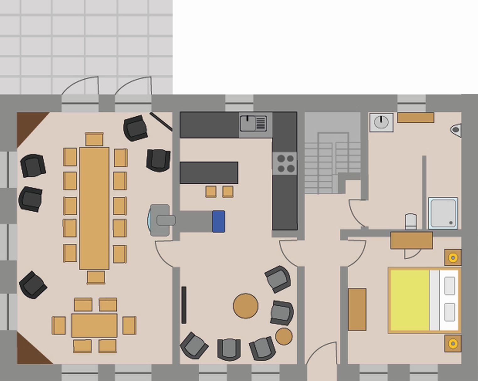 Grundriss der Ferienwohnung Eifelblick Erdgeschoss